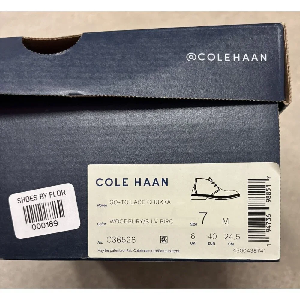 COLE HAAN / Go To Lace Chukka / Woodbury / Leather / Boots / Size 7